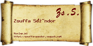 Zsuffa Sándor névjegykártya